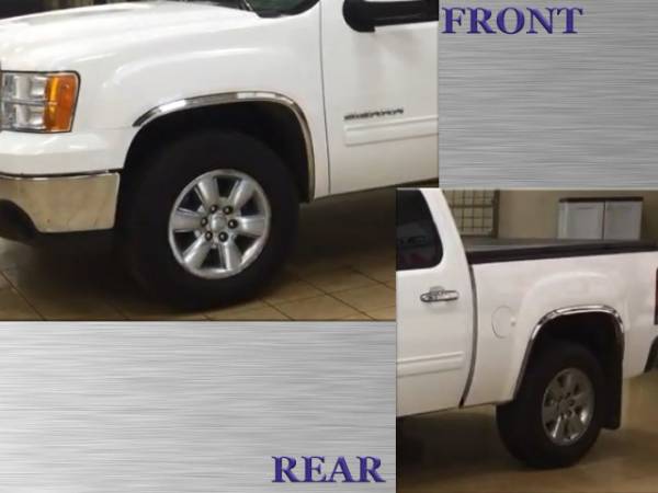 QAA - WZ47281 Molded Stainless Steel Wheel Well Fender Trim 4Pc 2007-2013 GMC Sierra QAA