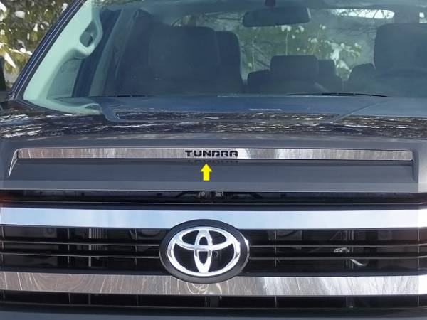 QAA - HT14145 Stainless Steel Hood Trim 1Pc 2014-2021 Toyota Tundra QAA