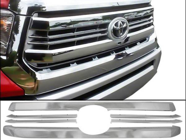 QAA - SGC14143 Chrome Plated ABS plastic Grille Overlay 6Pc 2014-2017 Toyota Tundra QAA