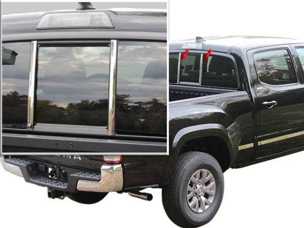 QAA - RW16175 Stainless Steel Rear Window Trim 2Pc 2016-2023 Toyota Tacoma QAA