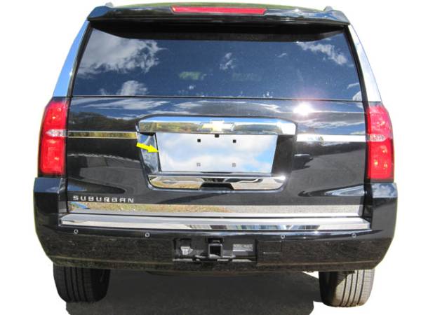 QAA - LP55195 Stainless Steel License Plate Bezel 1Pc 2015-2020 Cadillac Escalade, 2015-2020 Chevrolet Suburban, 2015-2020 Chevrolet Tahoe, 2015-2020 GMC Yukon QAA