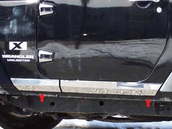 QAA - TH47090 Stainless Steel Rocker Panel Trim 4Pc 2007-2018 Jeep Wrangler JK QAA