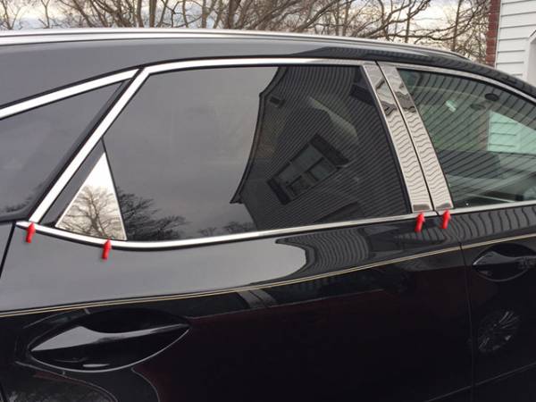 QAA - PP16127 Stainless Steel Pillar Trim 8Pc 2016-2022 Lexus RX350, 2016-2021 Lexus RX450 QAA