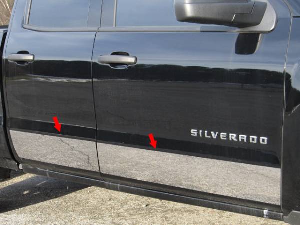 QAA - TH54185 Stainless Steel Rocker Panel Trim 4Pc 2014-2018 Chevrolet Silverado QAA