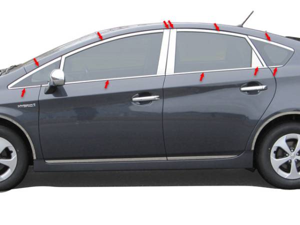 QAA - WP10135 Stainless Steel Window Accent Package 22Pc 2010-2015 Toyota Prius QAA