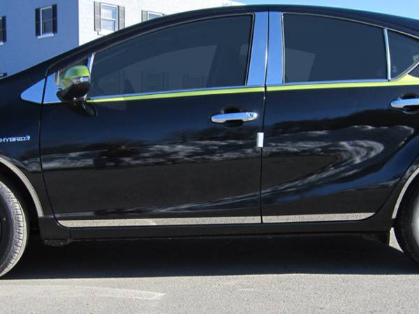 QAA - TH12705 Stainless Steel Rocker Panel Trim 4Pc 2012-2019 Toyota Prius C QAA