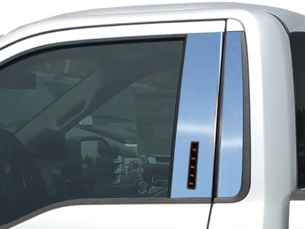 QAA - PP55306 Stainless Steel Pillar Trim 4Pc 2015-2020 Ford F-150, 2017-2022 Ford F-250 Super Duty, 2017-2022 Ford F-350 Super Duty QAA