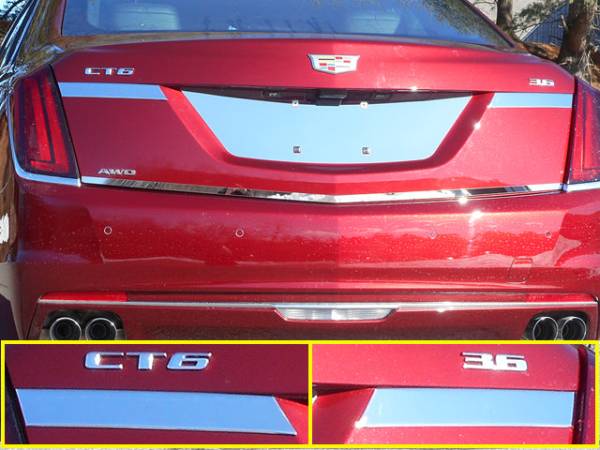 QAA - LB56230 Stainless Steel License Plate Bar Accent 2Pc 2016-2018 Cadillac CT6 QAA