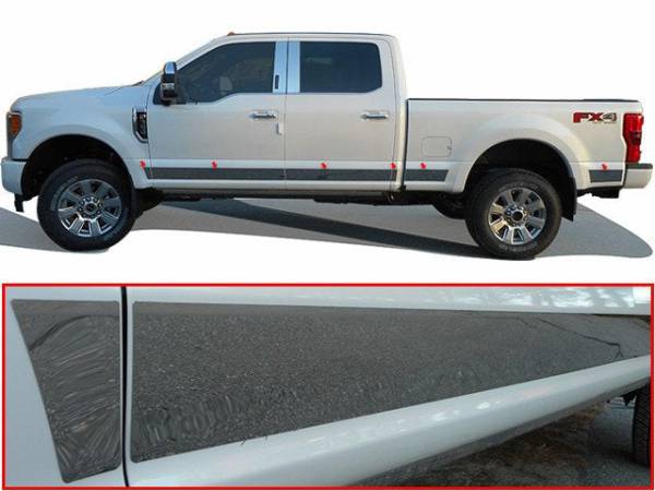 QAA - TH57323 Stainless Steel Rocker Panel Trim 12Pc 2017-2022 Ford F-250 & F-350 Super Duty QAA