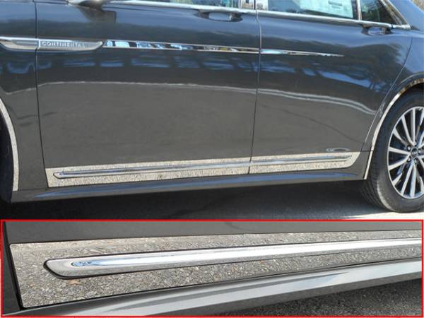 QAA - TH57680 Stainless Steel Rocker Panel Trim 4Pc 2017-2021 Lincoln Continental QAA