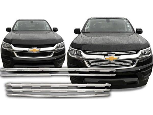 QAA - SGC55150 Chrome Plated ABS plastic Grille Overlay 5Pc 2015-2020 Chevrolet Colorado QAA