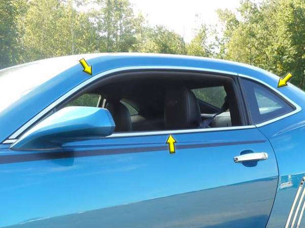 QAA - WP50102 Stainless Steel Window Accent Package 6Pc 2010-2015 Chevrolet Camaro QAA