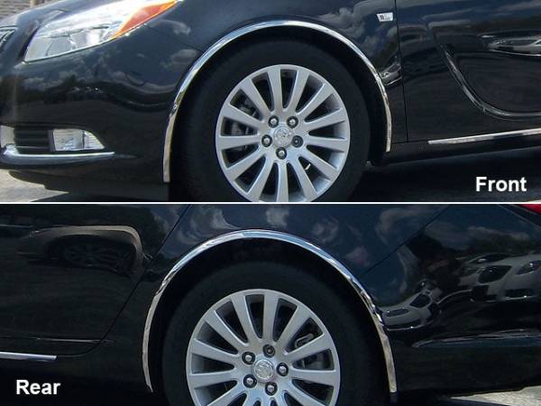 QAA - WZ51575 Molded Stainless Steel Wheel Well Fender Trim 4Pc 2011-2013 Buick Regal QAA