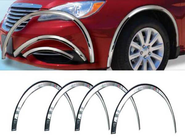 QAA - WZ51780 Molded Stainless Steel Wheel Well Fender Trim 6Pc 2011-2014 Chrysler 200 QAA