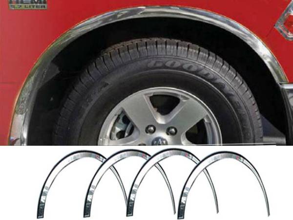 QAA - WZ51936 Molded Stainless Steel Wheel Well Fender Trim 4Pc 2010-2019 Ram Trucks Ram QAA