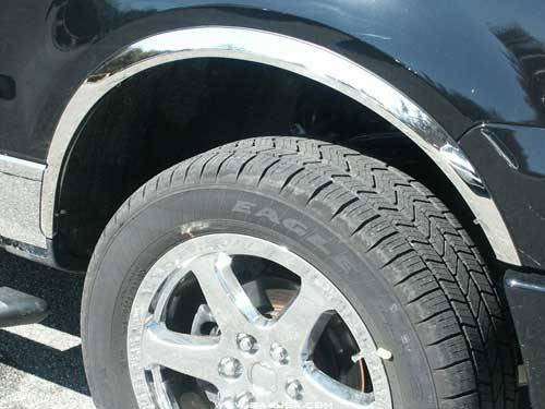 QAA - WZ44308 Molded Stainless Steel Wheel Well Fender Trim 4Pc 2004-2014 Ford F-150 QAA