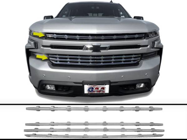 QAA - SGC59170 Chrome Plated ABS plastic Grille Overlay 4Pc 2019-2021 Chevrolet Silverado QAA