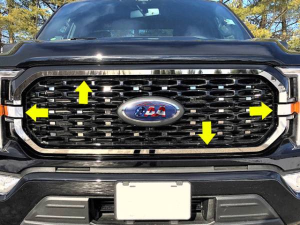 QAA - SG61310 Stainless Steel Grille Accent 4Pc 2021-2023 Ford F-150 QAA