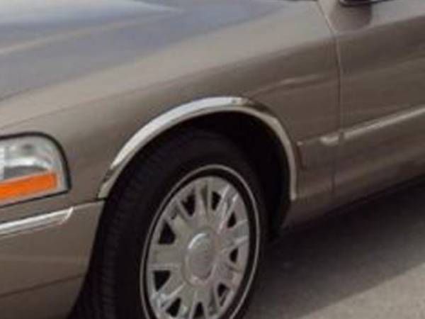 QAA - WZ43485 Molded Stainless Steel Wheel Well Fender Trim 4Pc 2003-2006 Mercury Grand Marquis QAA