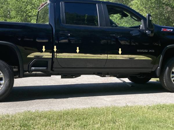 QAA - AT60184 Stainless Steel Side Accent Trim 8Pc 2020-2025 Chevrolet Silverado HD QAA