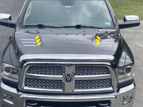 QAA - HT50937 Stainless Steel Hood Trim 6Pc 2010-18 Ram Trucks Ram HD QAA