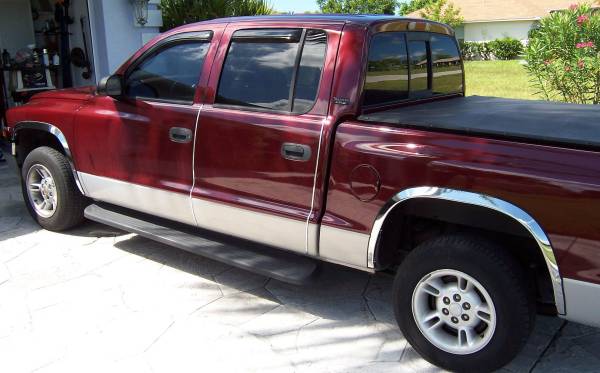 QAA - WZ37990 Molded Stainless Steel Wheel Well Fender Trim 4Pc 1997-2004 Dodge Dakota QAA