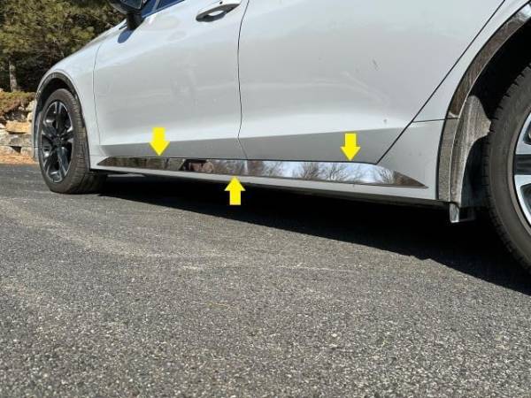 QAA - TH71805 Stainless Steel Rocker Panel Trim 4Pc 2021-2024 Kia K5 QAA