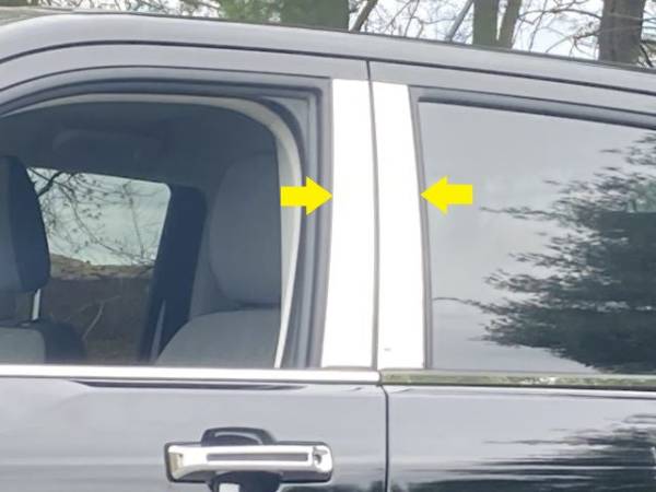 QAA - PP62312 Stainless Steel Pillar Trim 4Pc 2022-2024 Ford Maverick QAA