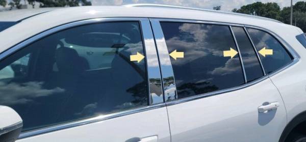 QAA - PP64427 Stainless Steel Pillar Trim 8Pc 2024-2025 Chevrolet / GMC Acadia & Traverse QAA