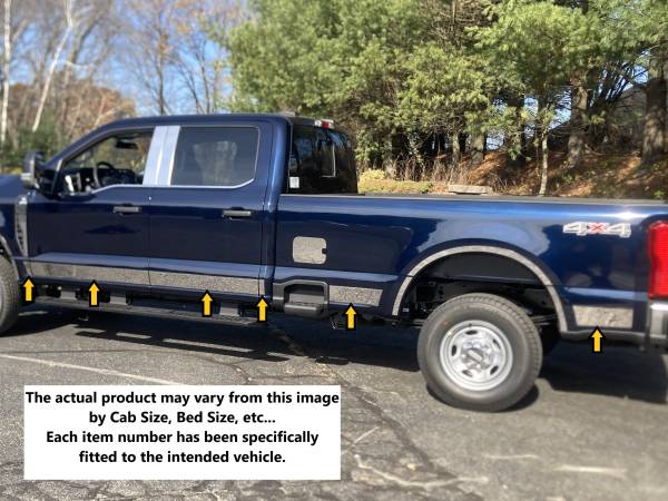 QAA - TH63320 Stainless Steel Rocker Panel Trim 10Pc 2023-2024 Ford F-250 & F-350 Super Duty QAA