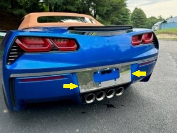 QAA - LP54115 Stainless Steel License Plate Bezel 1Pc 2014-2019 Chevrolet Corvette QAA
