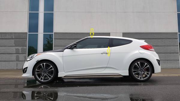QAA - WP13320 Stainless Steel Window Accent Package 7Pc 2013-2017 Hyundai Veloster QAA
