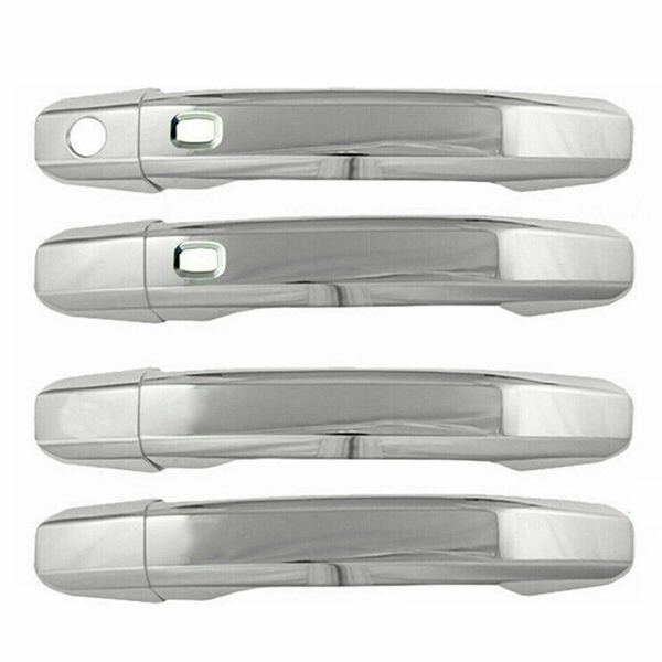 QAA - DH59171 Chrome Plated ABS plastic Door Handle Cover 8Pc 2019-2020 Chevrolet Silverado w/2 Smart Keys QAA