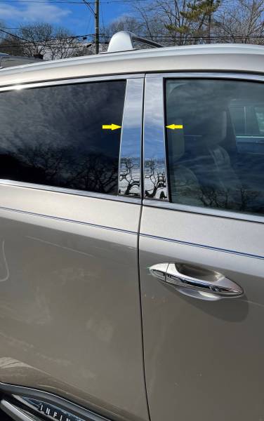 QAA - PP72035 Stainless Steel Pillar Trim 4Pc 2022-2023 Infiniti QX60 QAA