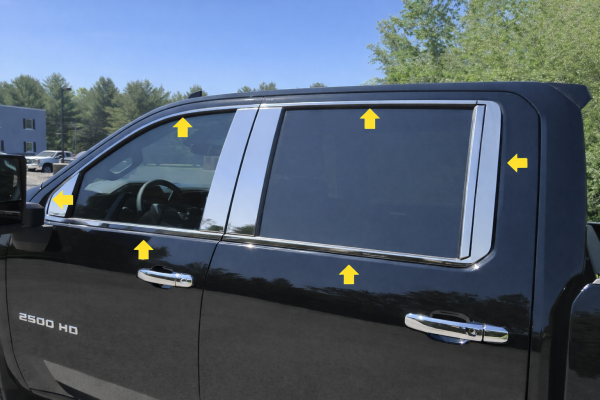 QAA - WP60185 Stainless Steel Window Accent Package 12Pc 2020-2025 Chevrolet Silverado HD QAA
