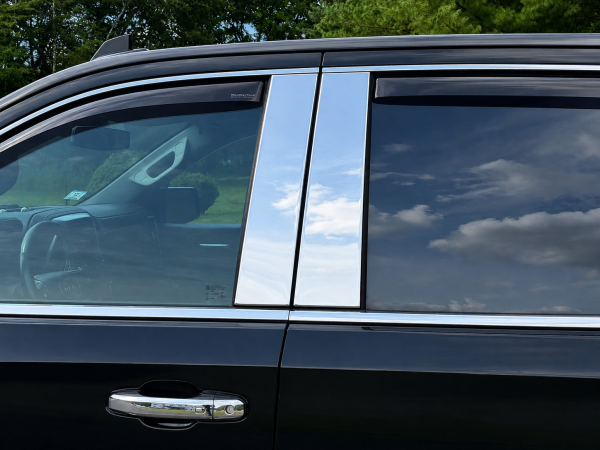 QAA - PP59170 Stainless Steel Pillar Trim 4Pc 2019-2026 Chevrolet Silverado, 2019-2026 GMC Sierra QAA