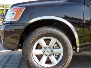 QAA - WZ24521 Molded Stainless Steel Wheel Well Fender Trim 5Pc 2004-2015 Nissan Titan QAA - Image 1