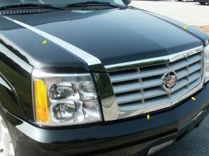 HT42255 Stainless Steel Hood Trim 4Pc 2002-2006 Cadillac Escalade QAA