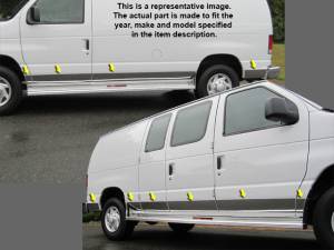 QAA - TH35318 Stainless Steel Rocker Panel Trim 10Pc 1993-2002 Ford Econoline QAA - Image 1