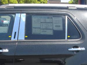 PP51331 Stainless Steel Pillar Trim 6Pc 2011-2019 Ford Explorer QAA