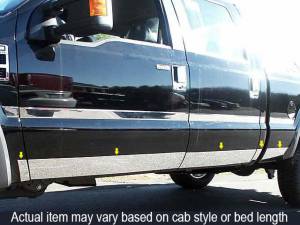 TH39320 Stainless Steel Rocker Panel Trim 8Pc 1999-2007 Ford F-250 & F-350 Super Duty QAA