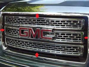 QAA - SGC54281 Chrome Plated ABS plastic Grille Overlay 4Pc 2014-2015 GMC Sierra QAA - Image 1