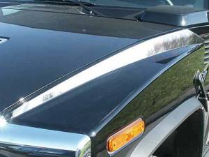 HV43014 Stainless Steel Hood Accent Trim 2Pc 2003-2009 Hummer H2 QAA