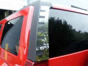 QAA - HV46311 Stainless Steel Rear Window Trim 2Pc 2006-2009 Hummer H3 QAA - Image 1