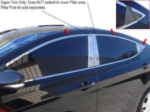 WP11343 Stainless Steel Window Accent Package 6Pc 2011-2013 Hyundai Elantra QAA