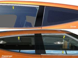 WP13321 Stainless Steel Window Accent Package 4Pc 2013-2017 Hyundai Veloster QAA