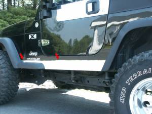 QAA - TH45090 Stainless Steel Rocker Panel Trim 4Pc 1997-2006 Jeep Wrangler TJ QAA - Image 1