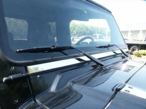 WT45090 Stainless Steel Windshield Accent 1Pc 1997-2006 Jeep Wrangler TJ QAA