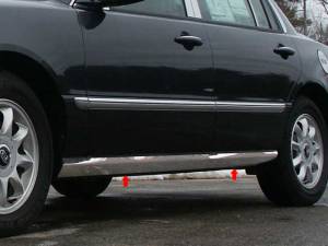 TH24800 Stainless Steel Rocker Panel Trim 4Pc 2004-2010 Kia Amanti QAA