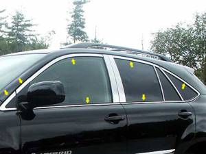 WP26126 Stainless Steel Window Accent Package 14Pc 2004-2009 Lexus RX330, 2004-2009 Lexus RX350, 2004-2009 Lexus RX400h QAA